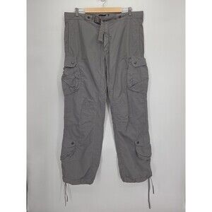 New Love Moschino Mens Cargo Pants Baggy Wide Leg Gray Utility Size US 38x34